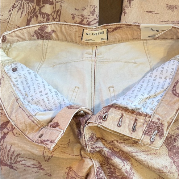 We The Free Western Graphic Barrel Jeans in Tan and Brown Women’s - Picture 9 of 11